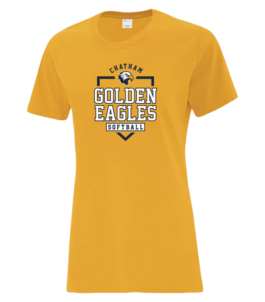 Chatham Golden Eagles Ladies Cotton T-Shirt with Printed logo