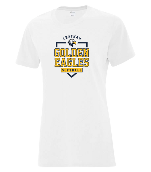 Chatham Golden Eagles Ladies Cotton T-Shirt with Printed logo