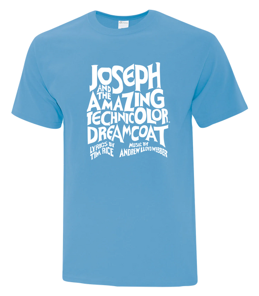 "Joseph and the Amazing Technicolor Dreamcoat" Adult Cotton T-Shirt with Printed Logo