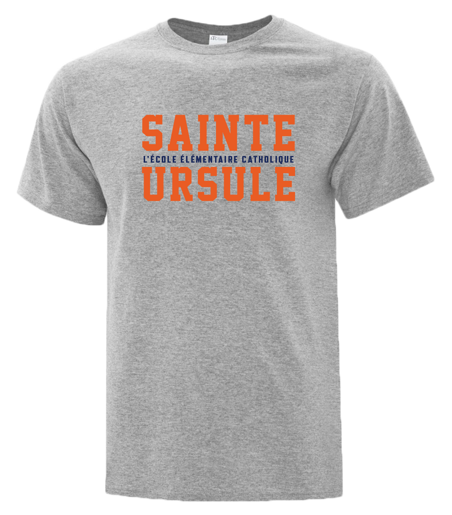 Sainte-Ursule Block Letters Adult Cotton T-Shirt with Printed logo
