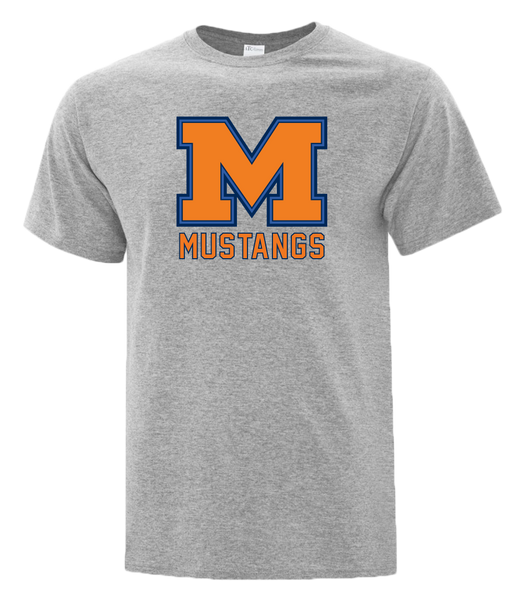 Vincent Massey Mustangs Adult Cotton T-Shirt with Printed logo