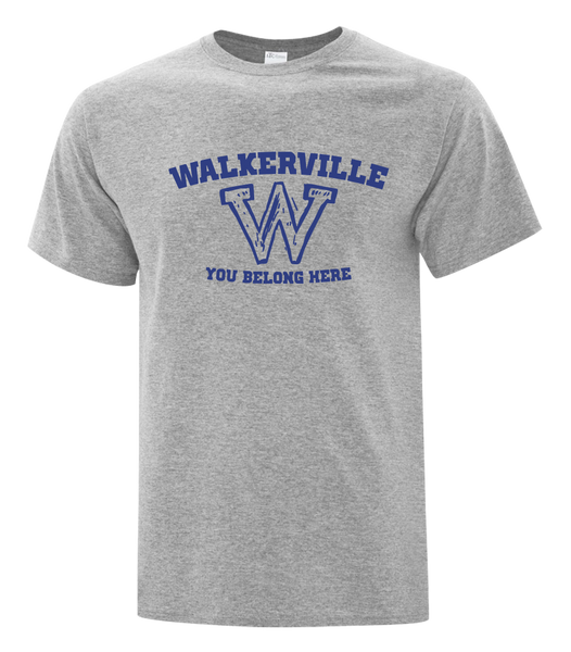 "Walkerville You Belong Here" Adult Cotton T-Shirt with Printed logo