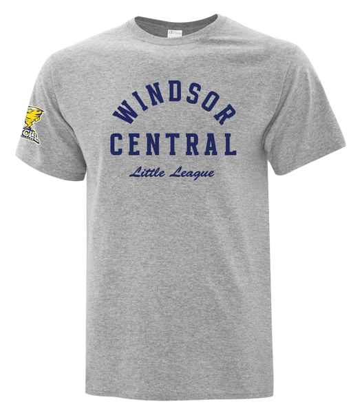 "Windsor Central Little League" Adult Cotton T-Shirt with Printed Logo