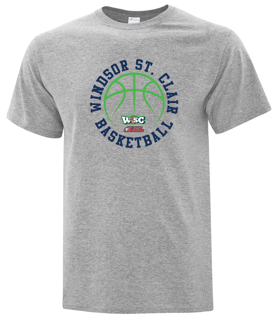 Windsor St. Clair Basketball Ball Adult Cotton T-Shirt with Printed logo