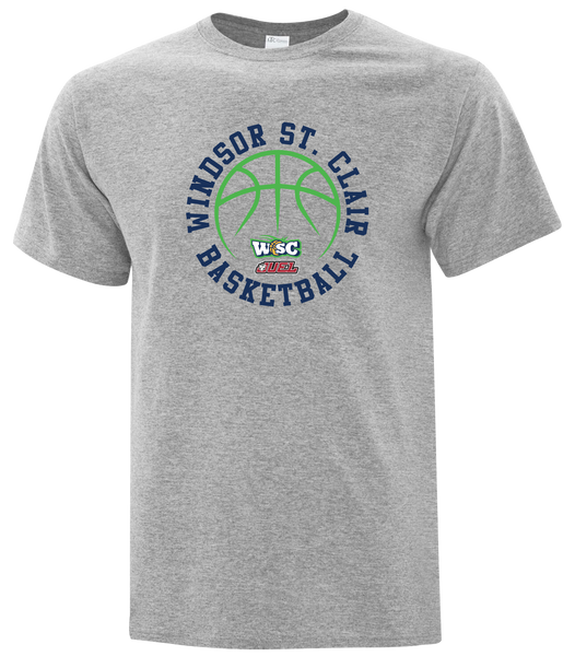 Windsor St. Clair Basketball Ball Adult Cotton T-Shirt with Printed logo