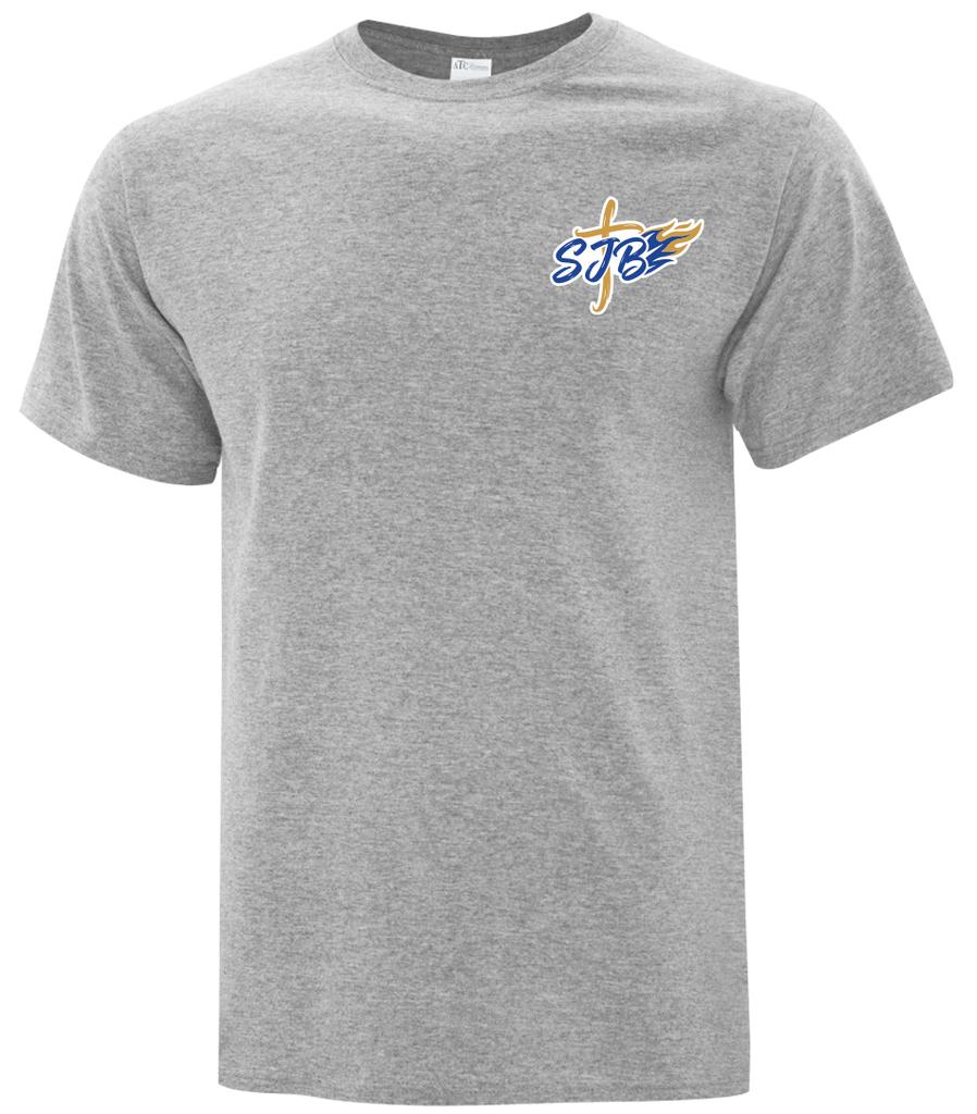 St. John the Baptist Staff Adult Cotton T-Shirt with Printed Left Chest Logo