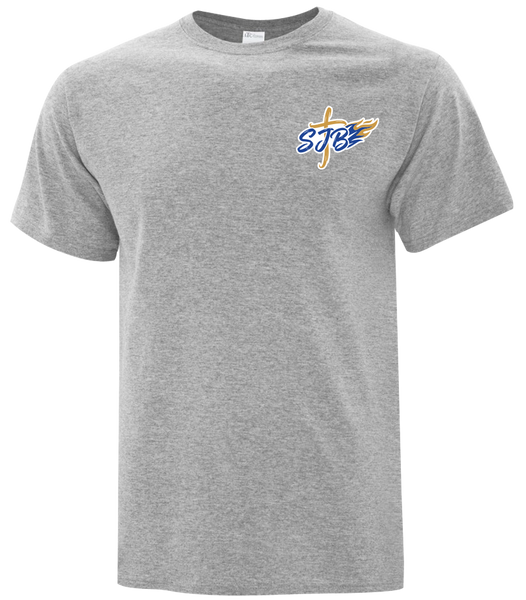 St. John the Baptist Staff Adult Cotton T-Shirt with Printed Left Chest Logo