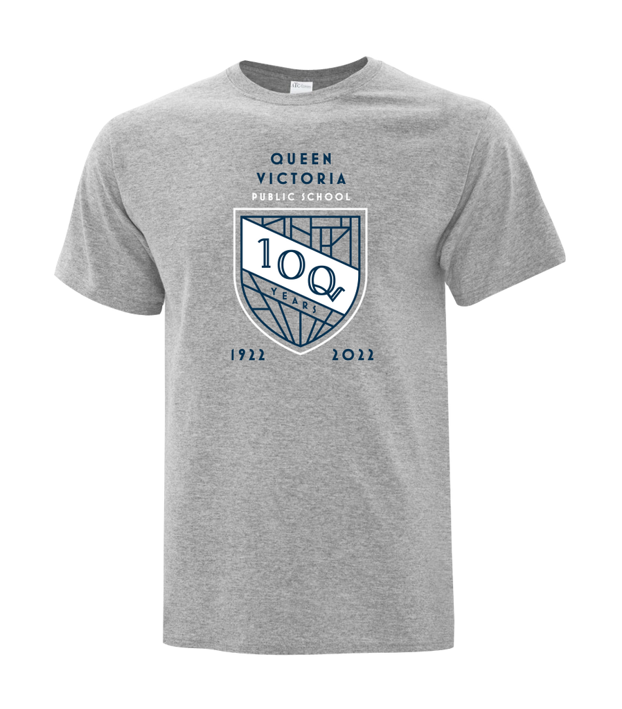 Queen Victoria School 100 Years Youth Cotton T-Shirt with Printed logo