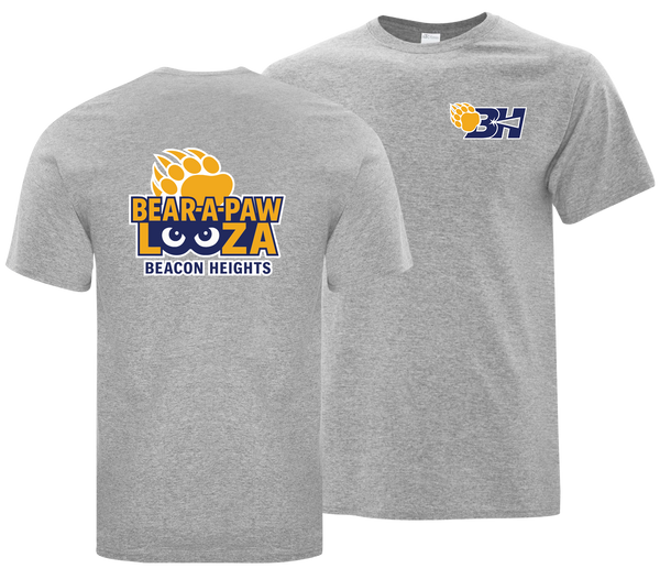 Bear-A-Paw-Looza Adult Cotton T-Shirt with Printed Front & Back Logos