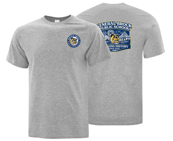 General Brock Public School Youth Cotton T-Shirt with Printed Front & Back Logos