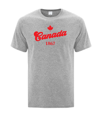 "Canada 1867" Adult Cotton T-Shirt with Printed logo