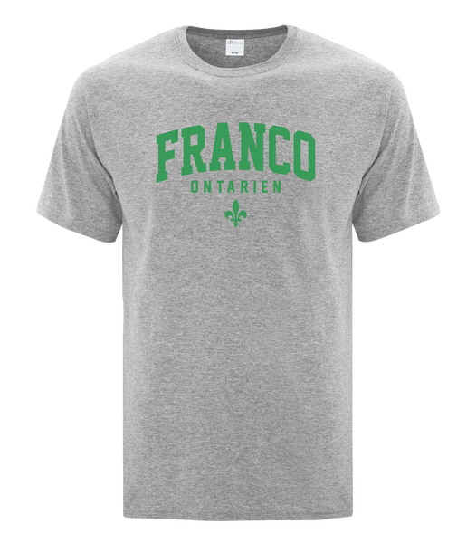 "Franco-Ontarien" Varsity Youth Cotton T-Shirt with Printed logo