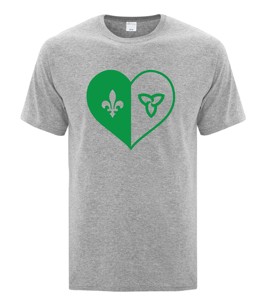 "Franco-Ontarian Heart" Youth Cotton T-Shirt with Printed logo
