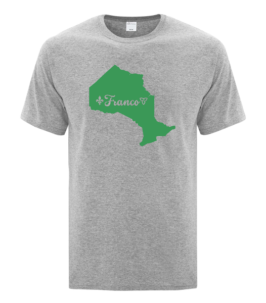 "Franco-Ontarian Map" Youth Cotton T-Shirt with Printed logo