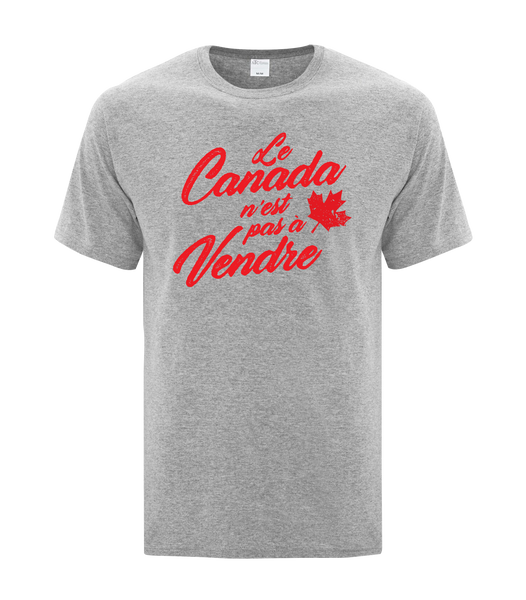 "Le Canada n'est pas à Vendre Script" Youth Cotton T-Shirt with Printed logo