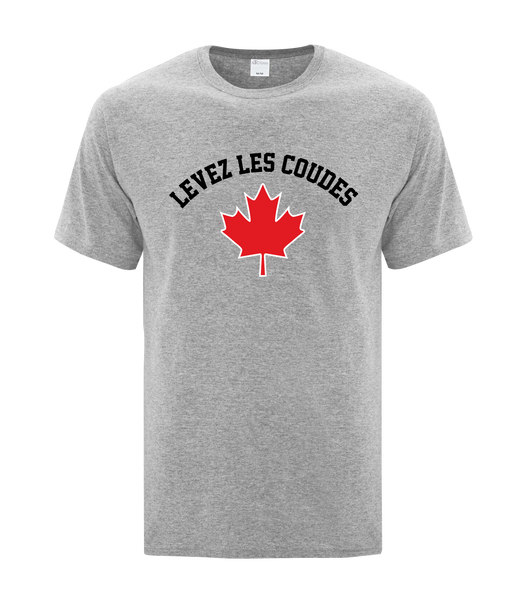 "Levez les Coudes" Adult Cotton T-Shirt with Printed logo