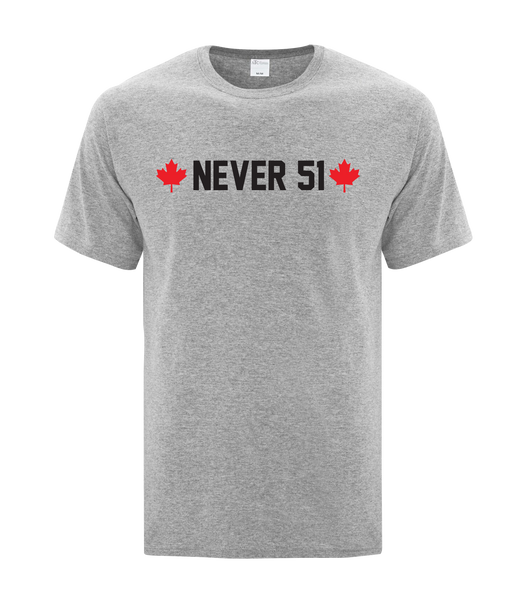"Never 51" Youth Cotton T-Shirt with Printed logo