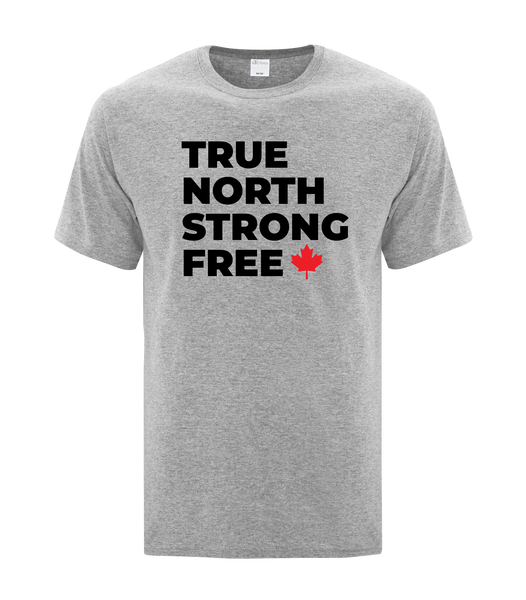 "True North Strong Free" Bold Youth Cotton T-Shirt with Printed logo
