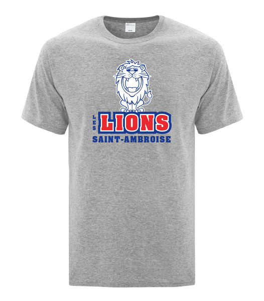 Saint Ambroise Les Lions Adult Cotton T-Shirt with Printed logo