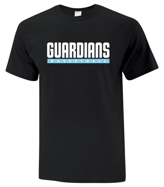 Guardians Basketball Block Letters Adult Cotton T-Shirt with Printed Logo