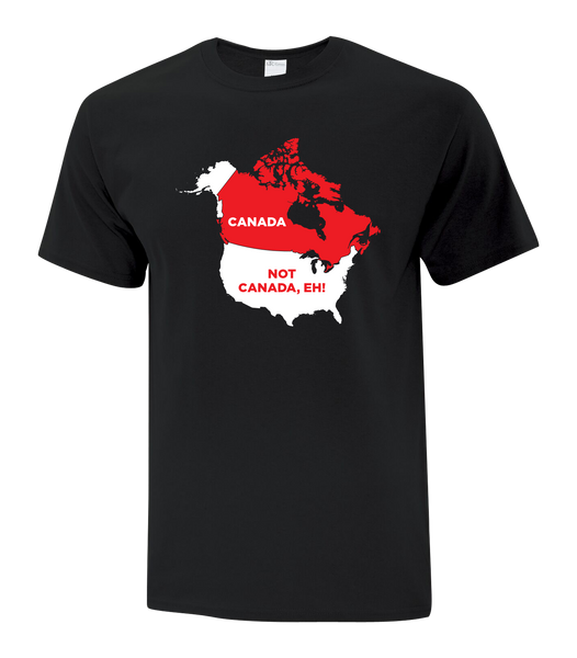"Canada. Not Canada, Eh!" Youth Cotton T-Shirt with Printed logo