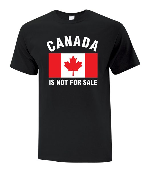 "Canada Is Not For Sale with Flag" Youth Cotton T-Shirt with Printed logo
