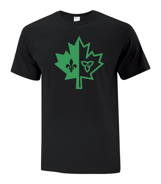 "Franco-Ontarian Maple Leaf" Youth Cotton T-Shirt with Printed logo