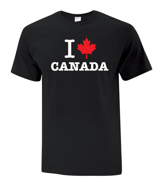 "I Maple Leaf Canada" Youth Cotton T-Shirt with Printed Logo