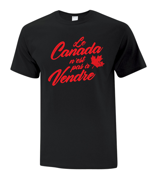 "Le Canada n'est pas à Vendre Script" Youth Cotton T-Shirt with Printed logo