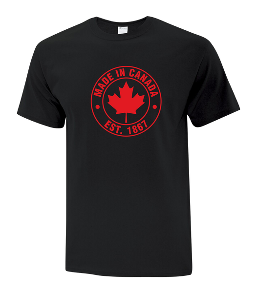 "Made In Canada, Est. 1867" Adult Cotton T-Shirt with Printed logo