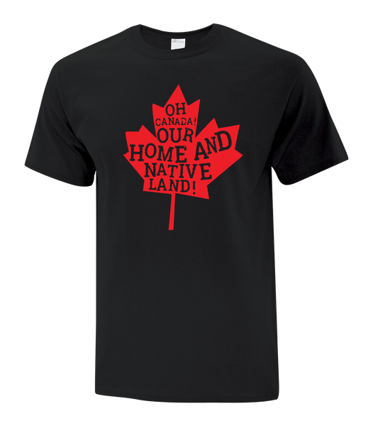 "Oh Canada Our Home and Native Land" Youth Cotton T-Shirt with Printed logo