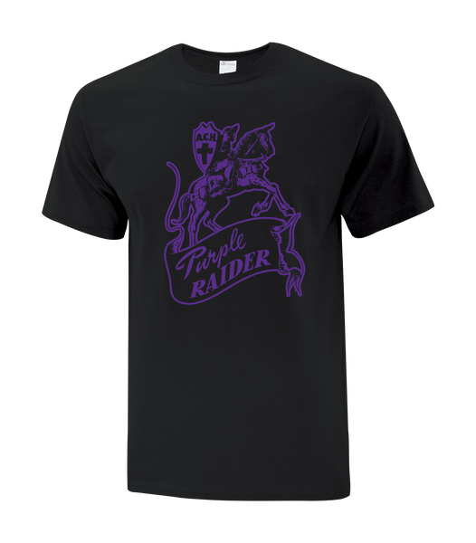 "Assumption Purple Raiders" Adult Cotton T-Shirt with Printed Logo