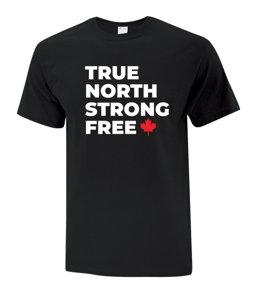 "True North Strong Free" Bold Youth Cotton T-Shirt with Printed logo