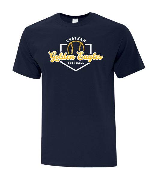 Chatham Golden Eagles Script Adult Cotton T-Shirt with Printed logo