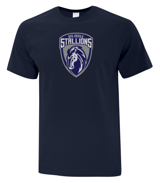 Ste. Cécile Stallion Adult Cotton T-Shirt with Printed logo