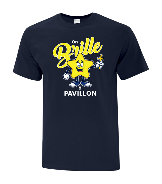 "On BRILLE à Pavillon" Youth Cotton T-Shirt with Printed Logo
