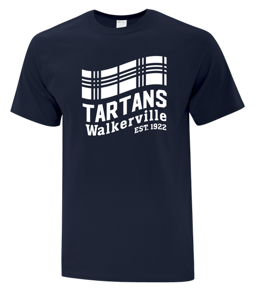 Walkerville Tartans Adult Cotton T-Shirt with Printed logo