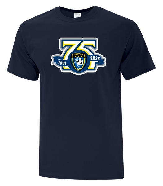 Caboto Soccer Club 75th Anniversary Crest Adult Cotton T-Shirt with Printed Logo