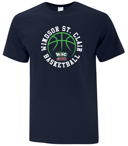 Windsor St. Clair Basketball Ball Adult Cotton T-Shirt with Printed logo