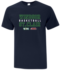 Windsor St. Clair Basketball Block Letters Adult Cotton T-Shirt with Printed logo