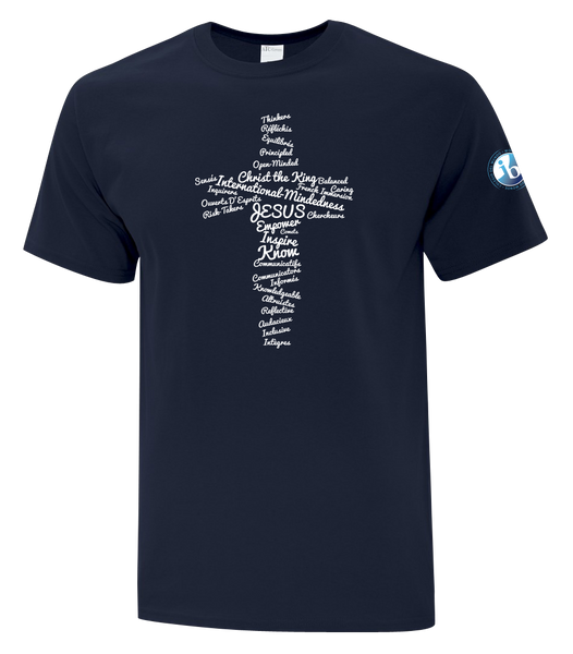 Christ The King 'Cross' Adult Cotton T-Shirt with Printed logo