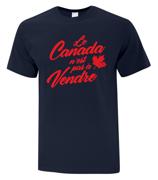 "Le Canada n'est pas à Vendre Script" Youth Cotton T-Shirt with Printed logo