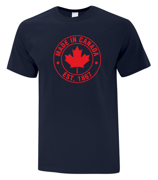"Made In Canada, Est. 1867" Adult Cotton T-Shirt with Printed logo