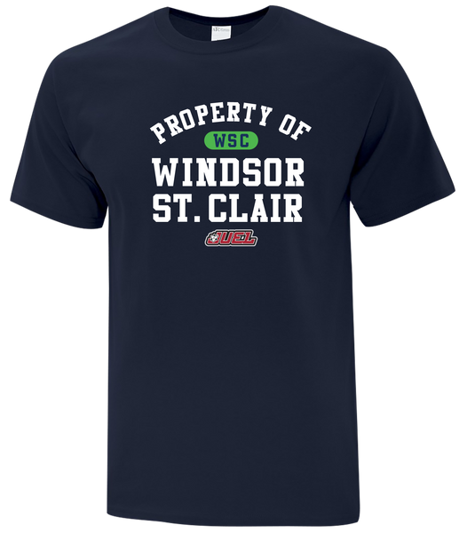 Property of Windsor St. Clair Basketball Adult Cotton T-Shirt with Printed logo