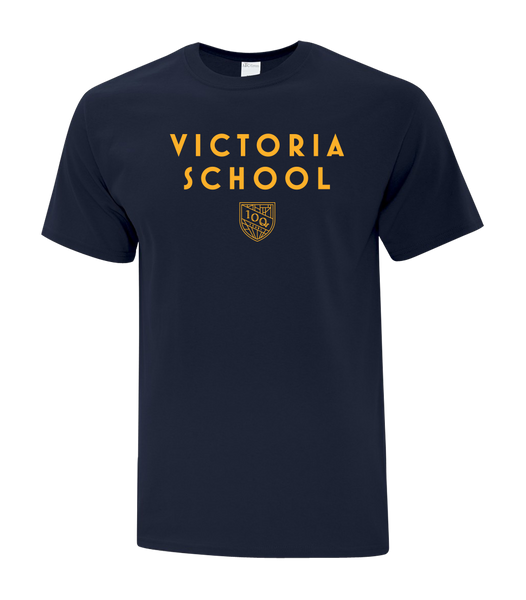 Victoria School 100 Years Adult Cotton T-Shirt with Printed logo