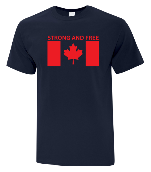 "Strong And Free" Youth Cotton T-Shirt with Printed logo
