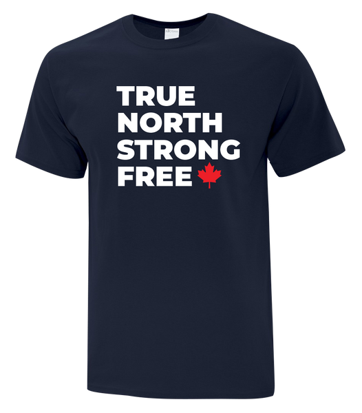 "True North Strong Free" Bold Youth Cotton T-Shirt with Printed logo