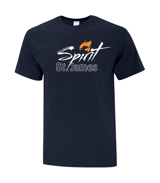 St. James Adult Cotton T-Shirt with Printed logo