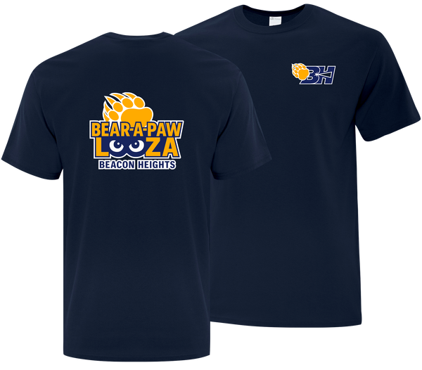 Bear-A-Paw-Looza Youth Cotton T-Shirt with Printed Front & Back Logos