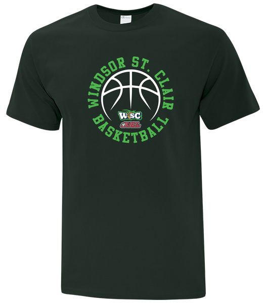 Windsor St. Clair Basketball Ball Adult Cotton T-Shirt with Printed logo